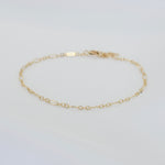 Delicate 14K Solid Gold Chain Bracelet: Elegant Minimalist Style - Sash Jewelry