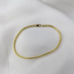 14K Gold Men's Box Chain Bracelet: 2.5mm Rounded Design - Sash Jewelry