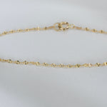 14K Gold Patterned Chain Anklet - Sash Jewelry