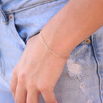 Minimalist 14K solid gold paper clip chain bracelet, 3mm wide. Perfect for everyday wear, stacking, or gifting. Durable, elegant, and timeless.