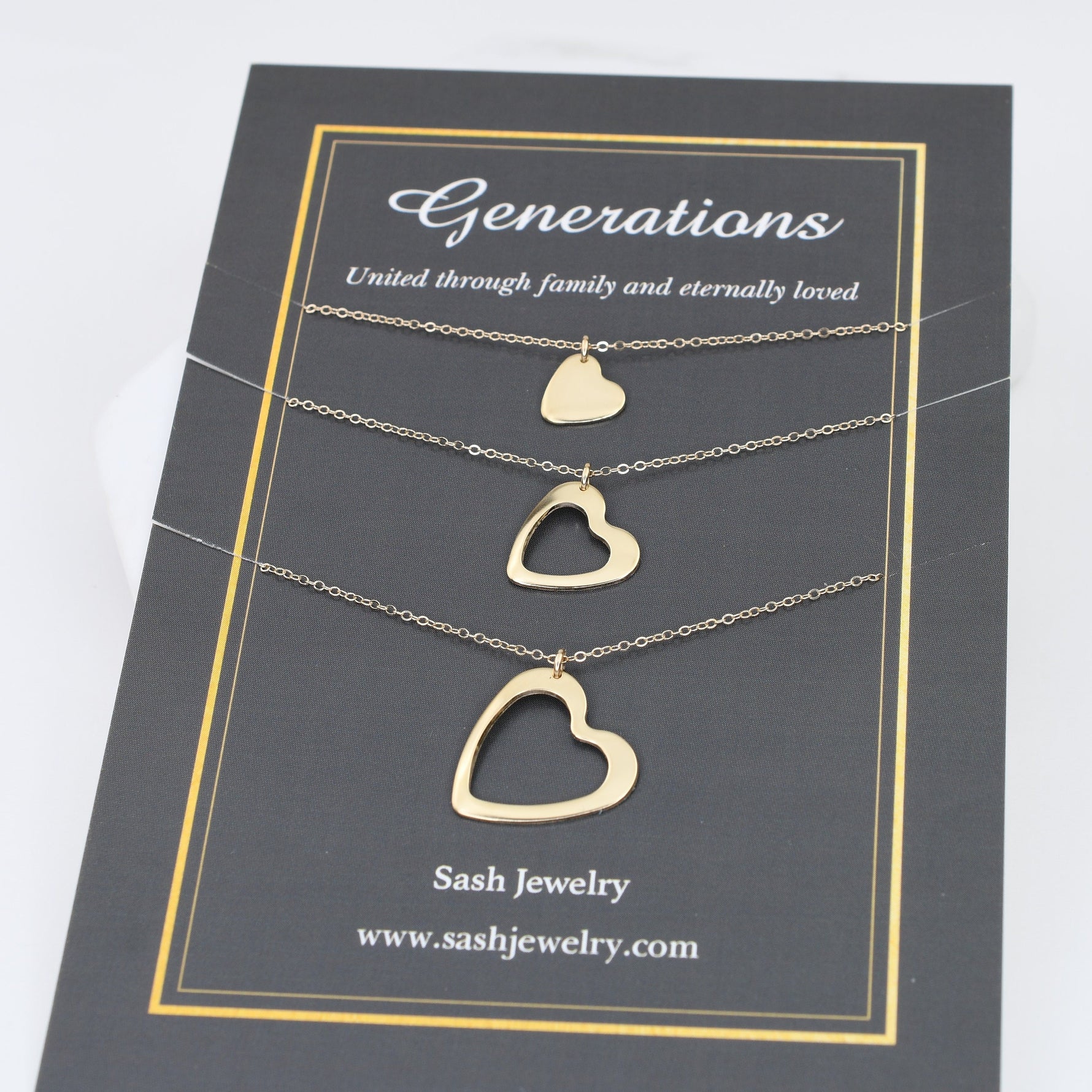 14K Gold Generations necklace. Generations gift - Sash Jewelry