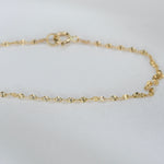 14K Gold Patterned Chain Anklet - Sash Jewelry