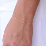Delicate sparkle chain bracelet in solid 14K gold