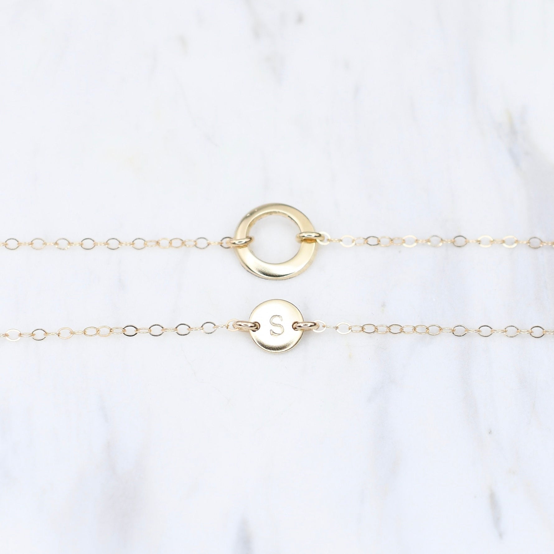 Mother daughter bracelet. 14K gold personalized bracelet. Mothers day gift - Sash Jewelry