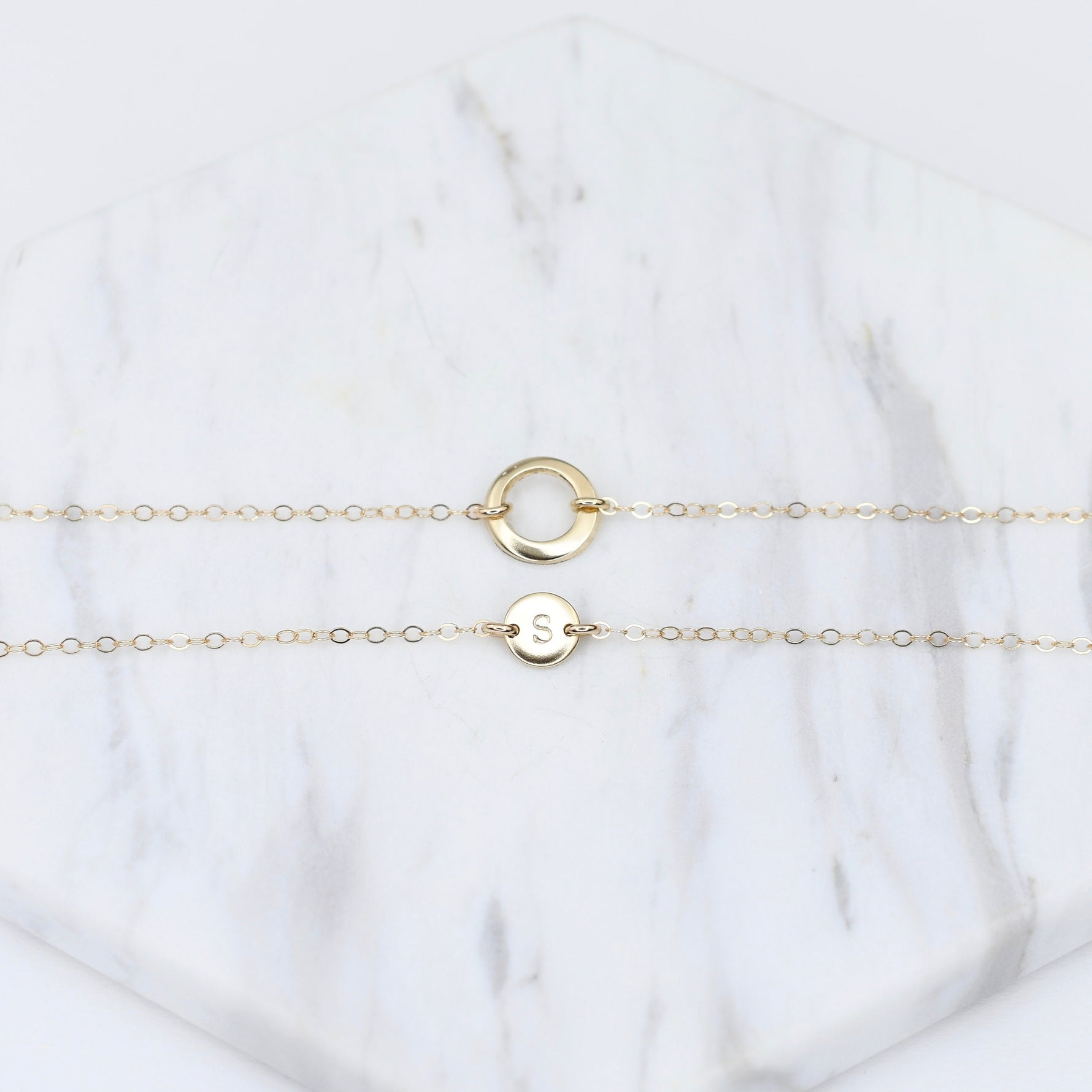 Mother daughter bracelet. 14K gold personalized bracelet. Mothers day gift - Sash Jewelry