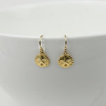 Small sand dollar earrings. Silver sand dollar earrings. Gold sand dollar earrings - Sash Jewelry