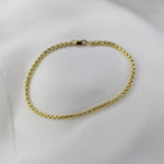 14K Gold Men's Box Chain Bracelet: 2.5mm Rounded Design - Sash Jewelry