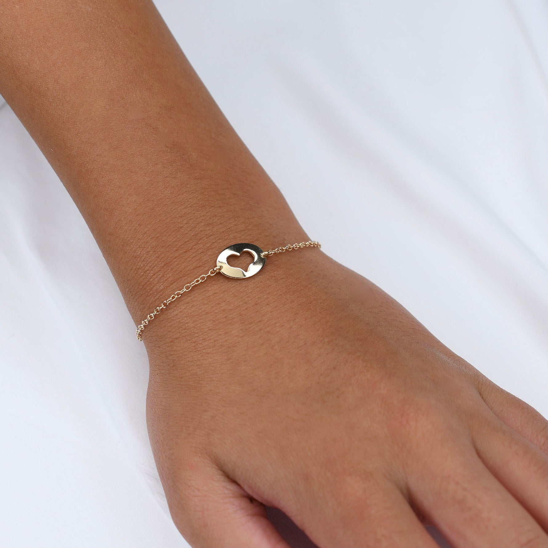 Mother Daughter Bracelet Set – 14K Gold Heart Charm Bracelets - Sash Jewelry