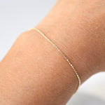 14K Gold Diamond Cut Bead Chain Bracelet - 1.1mm Bead Chain Bracelet - Sash Jewelry
