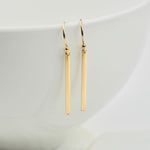 Gold bar earrings. Minimal Bar Earrings. 14K gold bar earrings. Bar earrings. - Sash Jewelry
