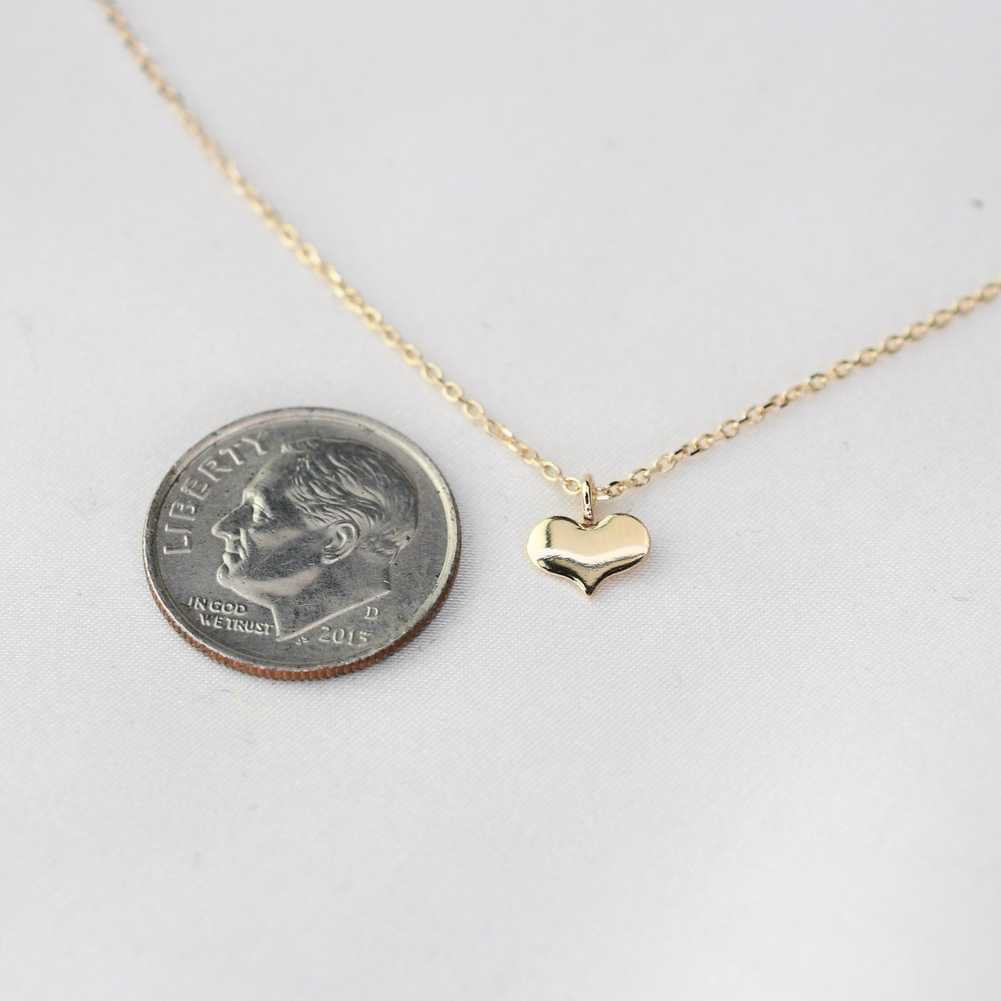14K gold mother daughter heart necklace set