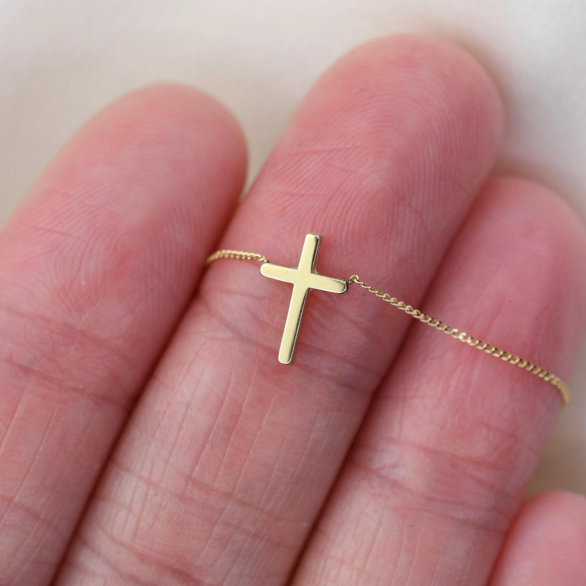Gold cross necklace 