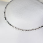 14K White Gold Men's Rounded Box Chain Bracelet (1.7mm) - Sash Jewelry