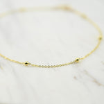 14K Gold Beaded Anklet - Sash Jewelry