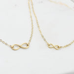 14k solid gold mother daughter infinity necklace set matching infinity charm necklaces yellow gold
