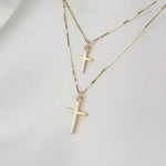 14K Gold Mother Daughter Cross Necklace Set - Sash Jewelry