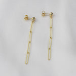 Minimal 14k gold chain drop earrings