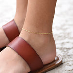 14K Gold Delicate Anklet - 14K Gold Chain Anklet - Sash Jewelry