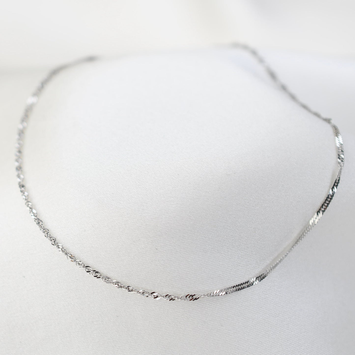 14K White Gold Anklet: Delicate Chain Ankle Bracelet