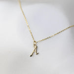 Dainty 14K Solid Gold Initial Necklace | Personalized Charm - Sash Jewelry