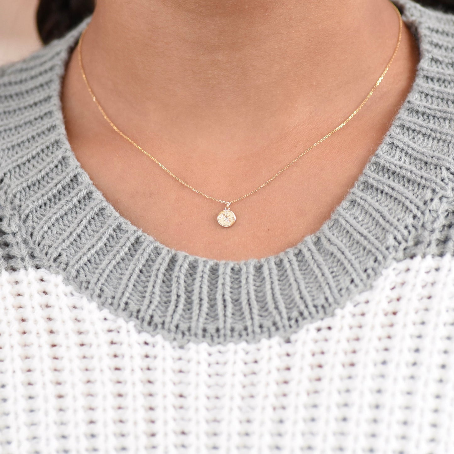 14K Gold North Star Necklace – Compass & Travel Jewelry