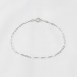 14K White Gold Paper Clip Chain Bracelet: Minimalist Style - Sash Jewelry