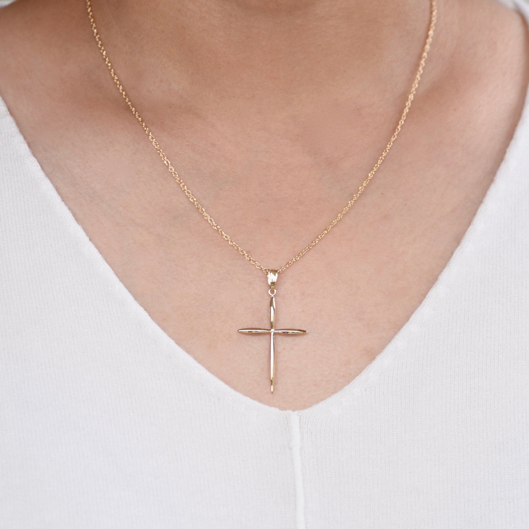 14K Gold Cross Necklace - Sash Jewelry