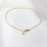 14K Gold Wheat Chain Bracelet with Tiny Heart Charm - Sash Jewelry