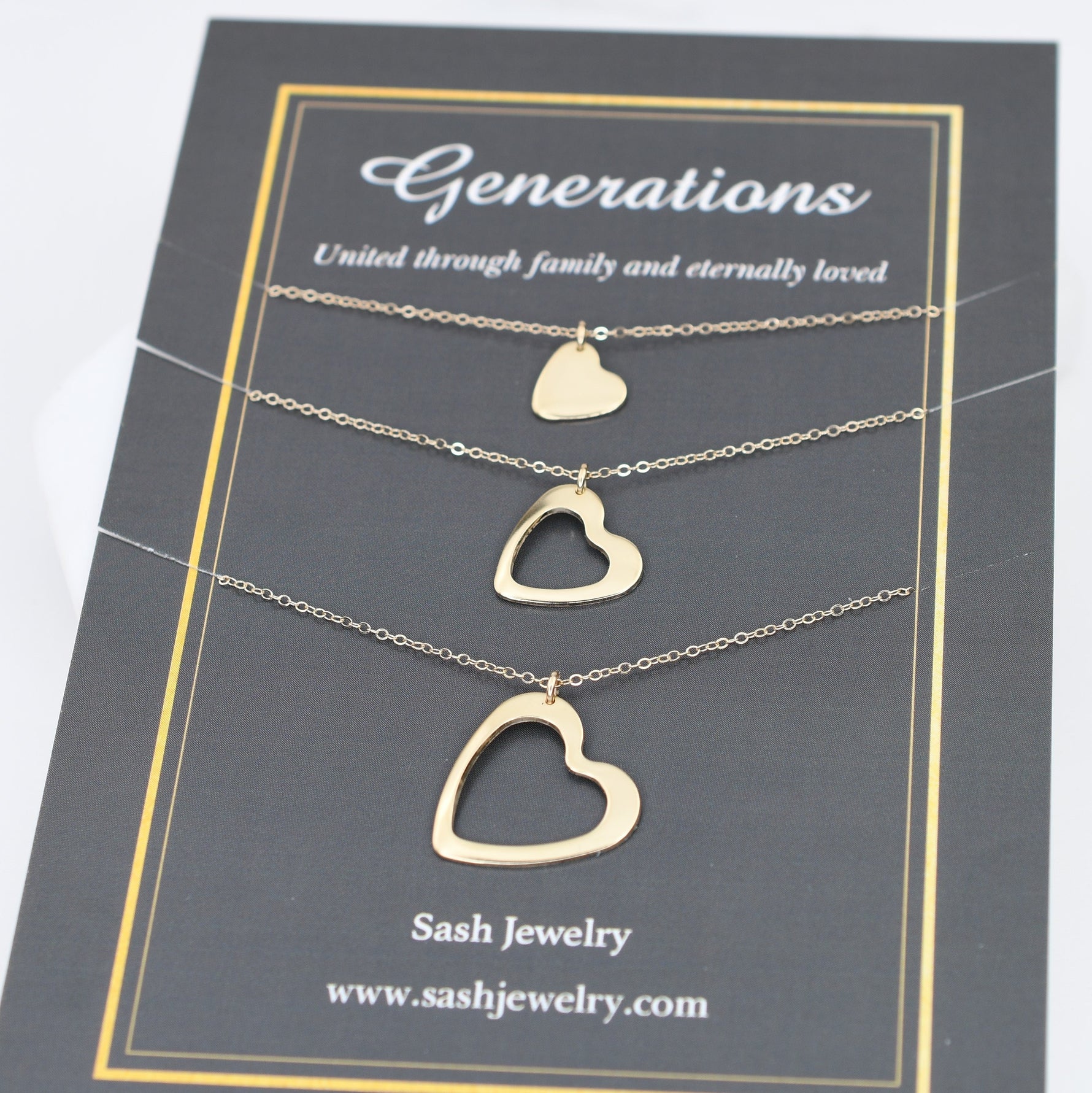 14K Gold Generations necklace. Generations gift - Sash Jewelry