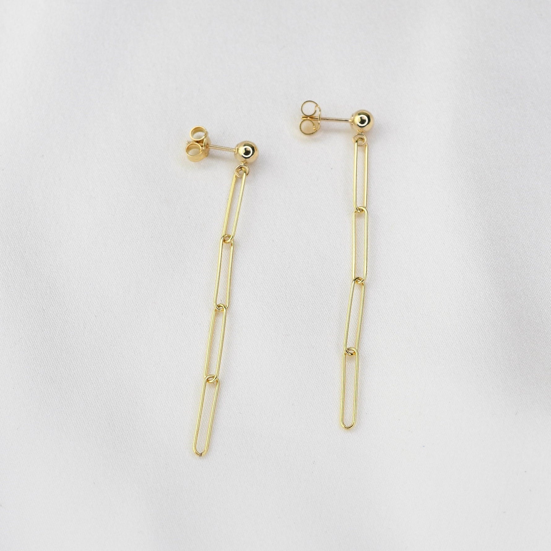 Modern 14k gold minimalist earrings