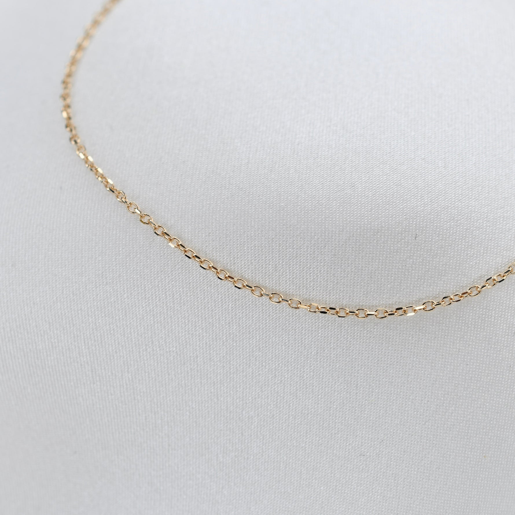 14K Solid Gold Dainty Bracelet – 1mm Diamond Cut Cable Chain Sparkle Bracelet - Sash Jewelry