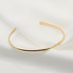 14K Solid Gold Cuff Bracelet, Minimalist Cuff Bracelet, Delicate cuff bracelet - Sash Jewelry