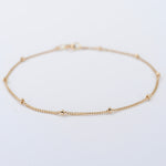 14K Gold Satellite Chain Anklet. 14K Gold Delicate Anklet - Sash Jewelry