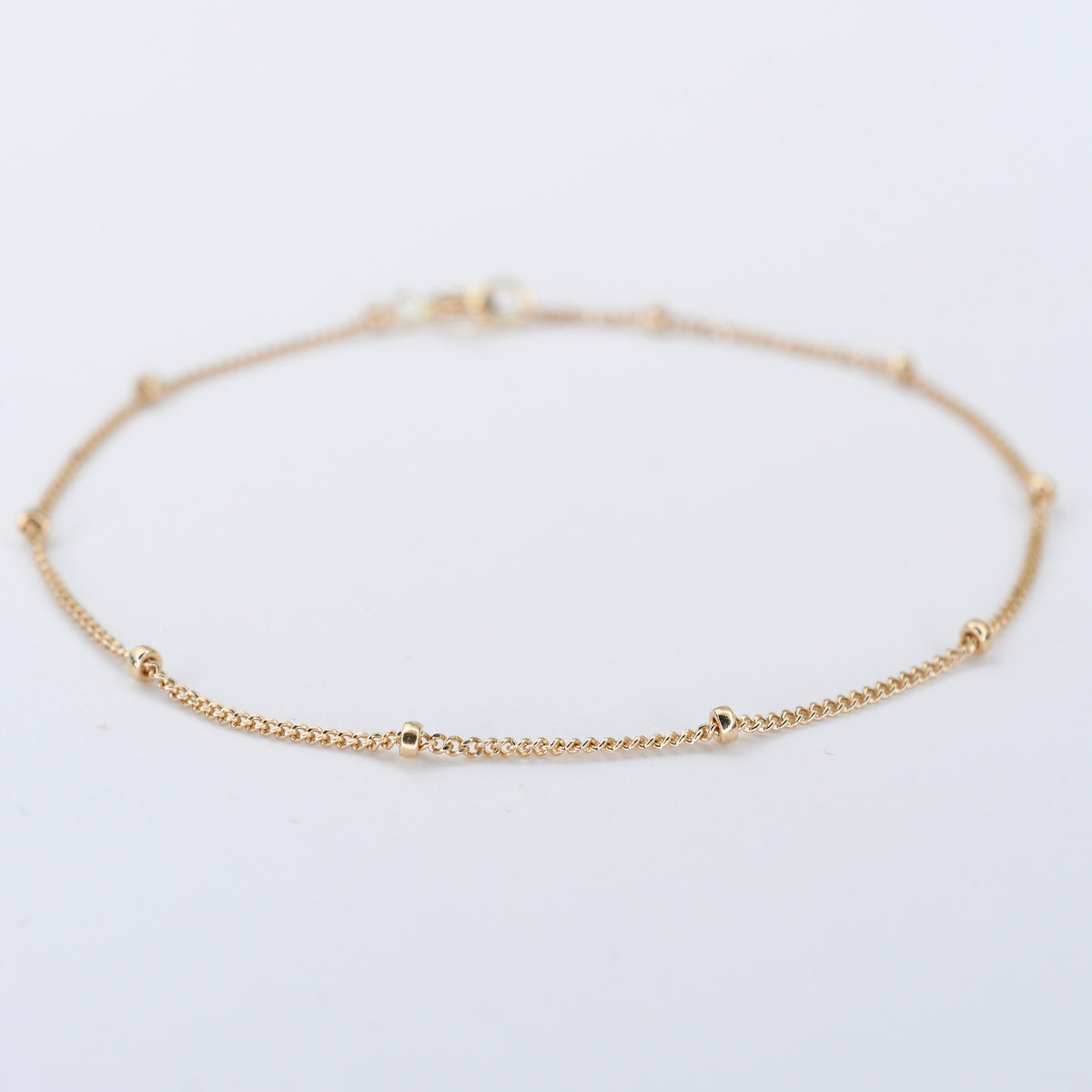 14K Gold Satellite Chain Anklet. 14K Gold Delicate Anklet - Sash Jewelry