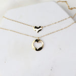 Mother Daughter Gift. Mother daughter 14K gold heart necklace set. Mother Gift. - Sash Jewelry