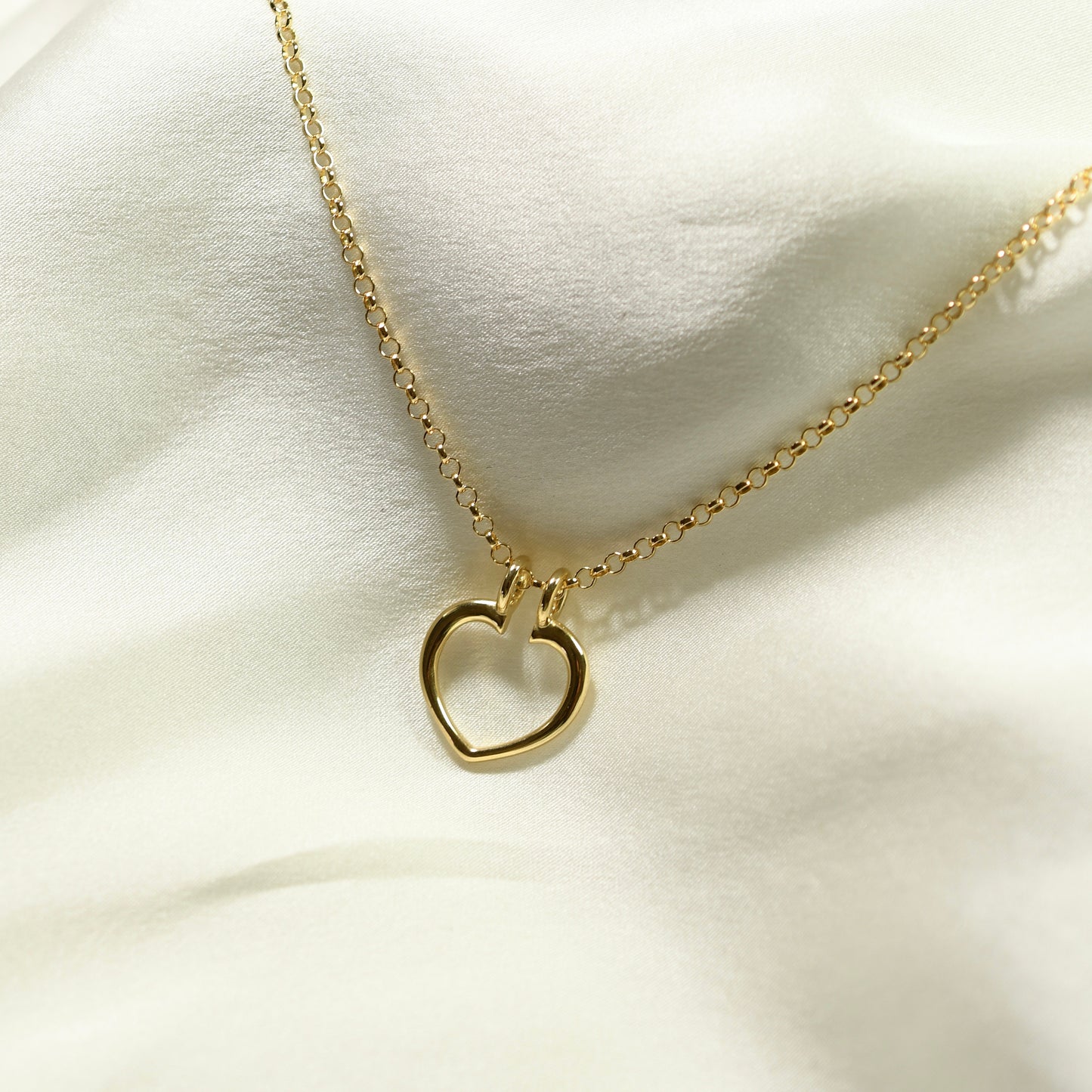 14K Gold Heart Ring Holder Necklace