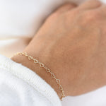 14K Gold Heart Chain Bracelet - Sash Jewelry