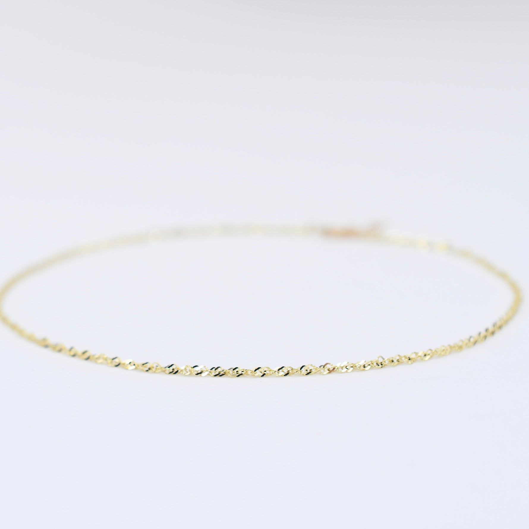 14K Gold Delicate Anklet - 14K Gold Chain Anklet - Sash Jewelry