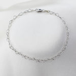 14k White Gold Heart Chain Bracelet - Sash Jewelry