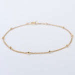 14K Gold Satellite Chain Anklet. 14K Gold Delicate Anklet - Sash Jewelry