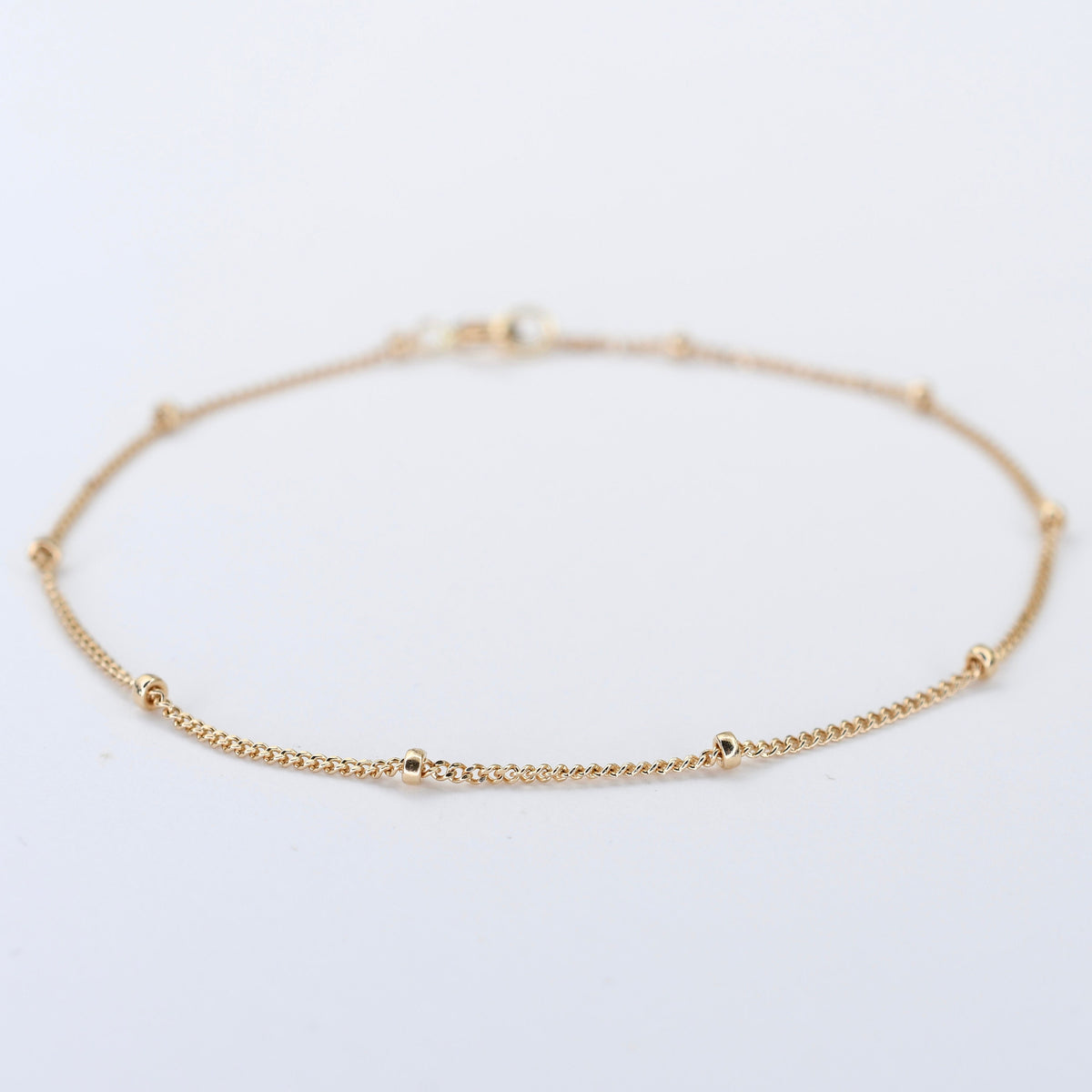 14K Gold Satellite Chain Anklet. 14K Gold Delicate Anklet - Sash Jewelry