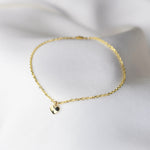 14k solid gold tiny heart bracelet 1.3mm beveled cable chain dainty gold charm bracelet