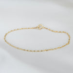 14K Gold Patterned Chain Anklet - Sash Jewelry