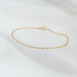 14K Gold Patterned Chain Anklet - Sash Jewelry