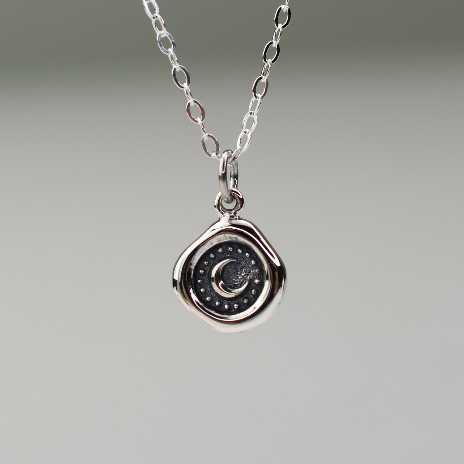 silver crescent moon necklace