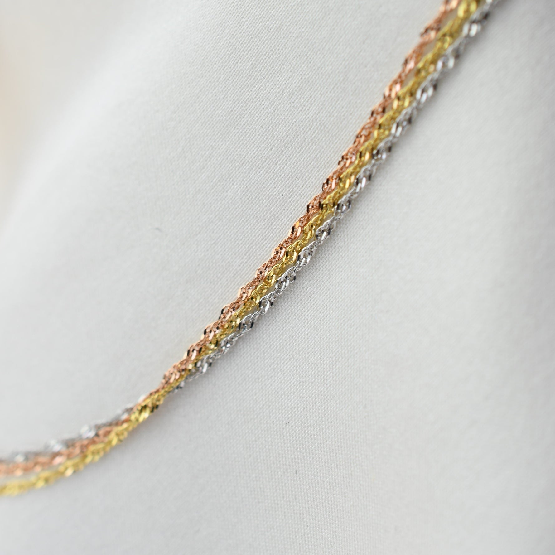 Dainty Singapore chain bracelet available in yellow white and rose gold