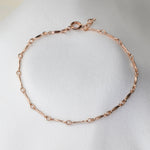 Dapped Bar Link Chain Bracelet – 1.4mm Gold Filled Dapped Bar Bracelet - Sash Jewelry