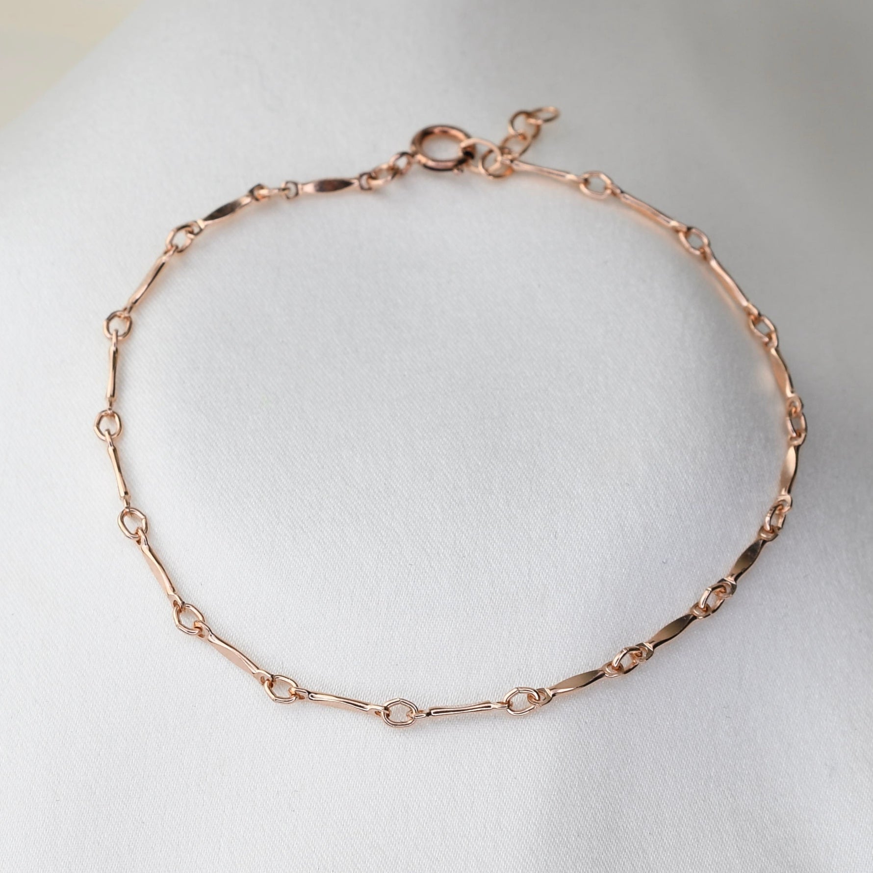 Dapped Bar Link Chain Bracelet – 1.4mm Gold Filled Dapped Bar Bracelet - Sash Jewelry