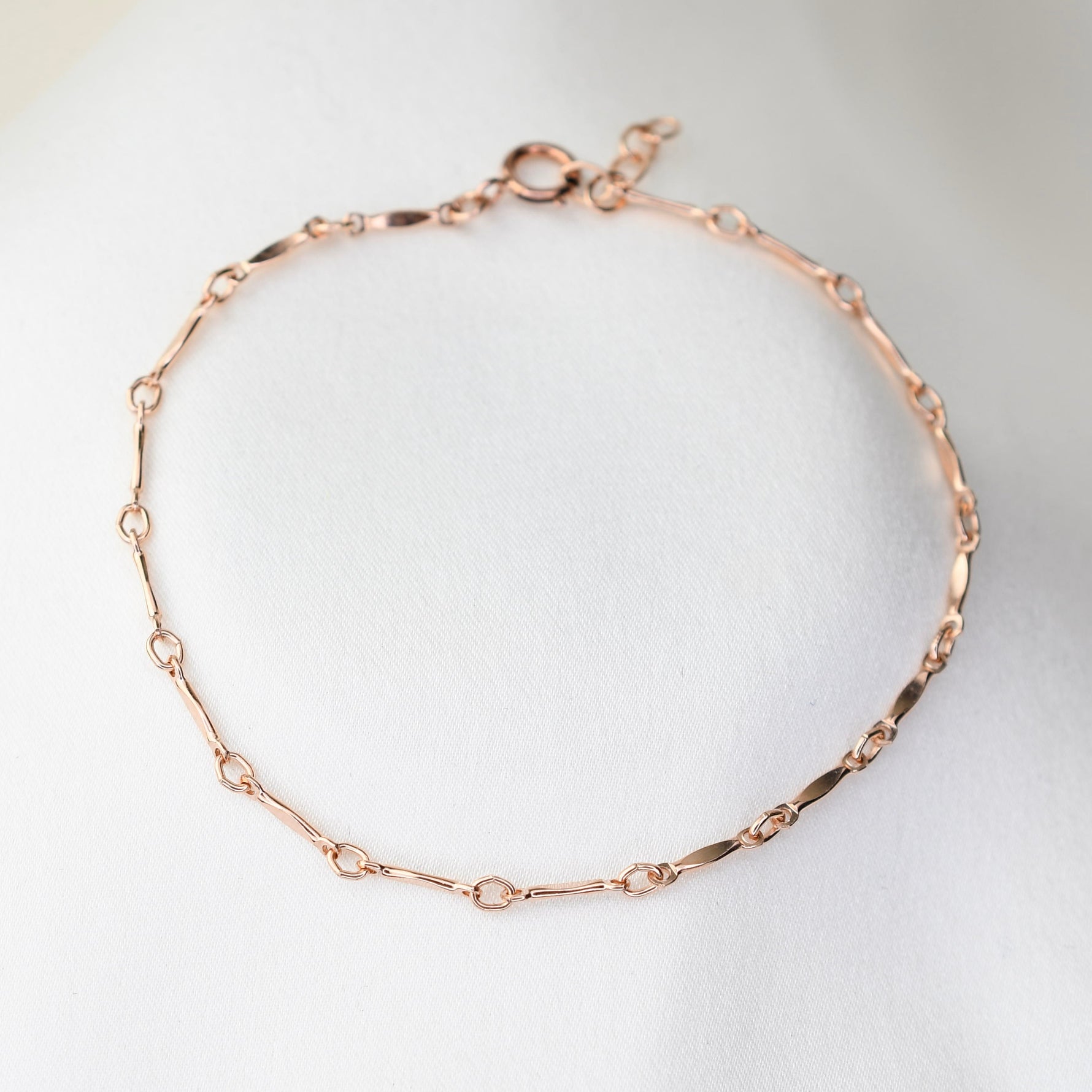 Dapped Bar Link Chain Bracelet – 1.4mm Gold Filled Dapped Bar Bracelet - Sash Jewelry
