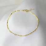 Dapped Bar Link Chain Bracelet – 1.4mm Gold Filled Dapped Bar Bracelet - Sash Jewelry